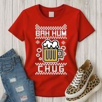 Christmas Bah Hum Chug Ugly Sweater Design Women's T-Shirt thumb 3