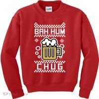 Christmas Bah Hum Chug Ugly Sweater Design Kids Sweatshirt thumb 0