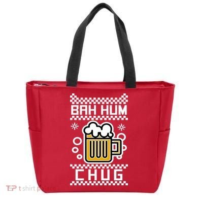 Christmas Bah Hum Chug Ugly Sweater Design Tote Bag