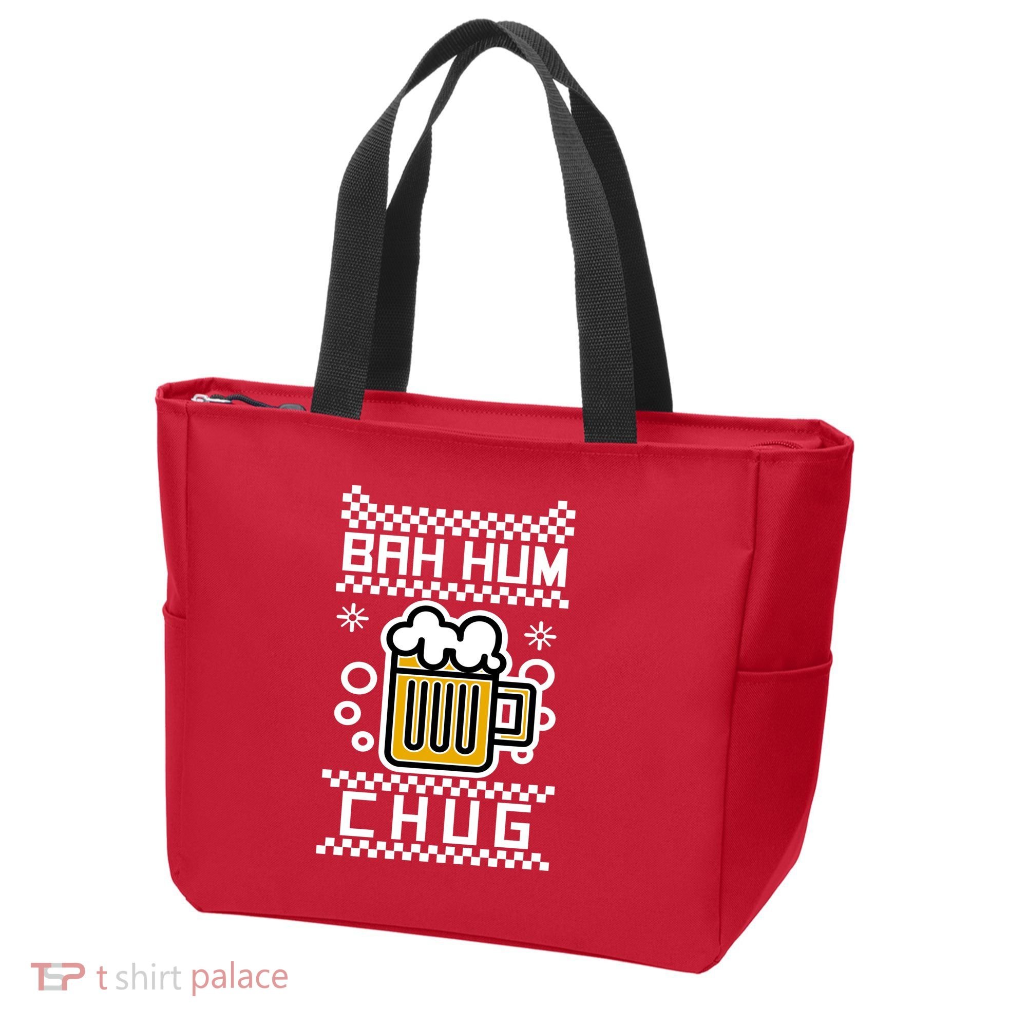 Christmas Bah Hum Chug Ugly Sweater Design Tote Bag