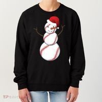 Christmas Baseball Snowman Women's Sweatshirt thumb 0