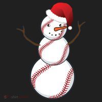 Christmas Baseball Snowman Women's Sweatshirt thumb 2