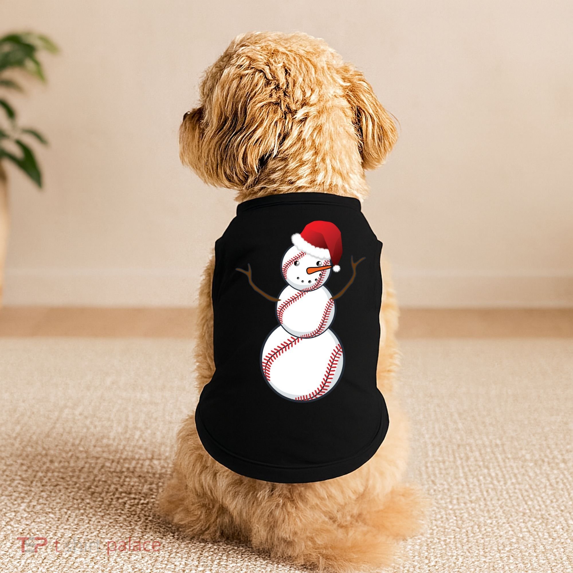 Christmas Baseball Snowman Doggie Tank