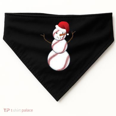 Christmas Baseball Snowman USA-Made Doggie Bandana