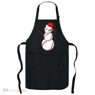 Christmas Baseball Snowman Apron