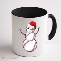 Christmas Baseball Snowman Coffee Mug thumb 1