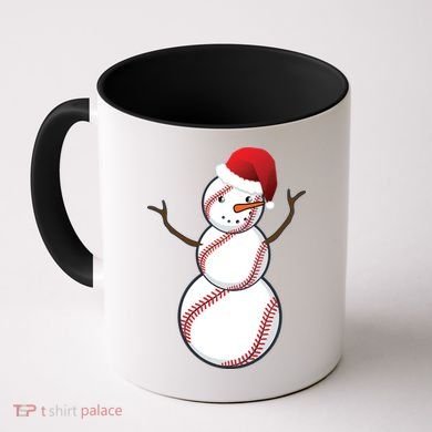 Christmas Baseball Snowman Coffee Mug