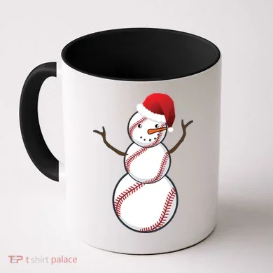 Christmas Baseball Snowman Coffee Mug