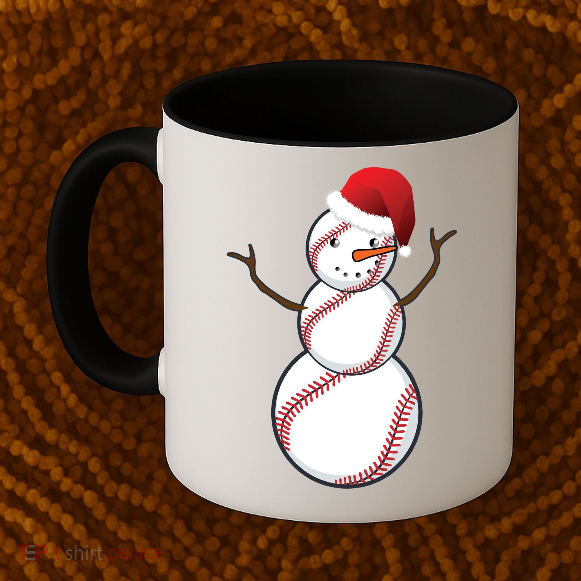 Christmas Baseball Snowman Coffee Mug