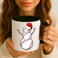 Christmas Baseball Snowman Coffee Mug thumb 3