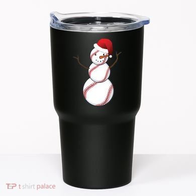 Christmas Baseball Snowman Tumbler