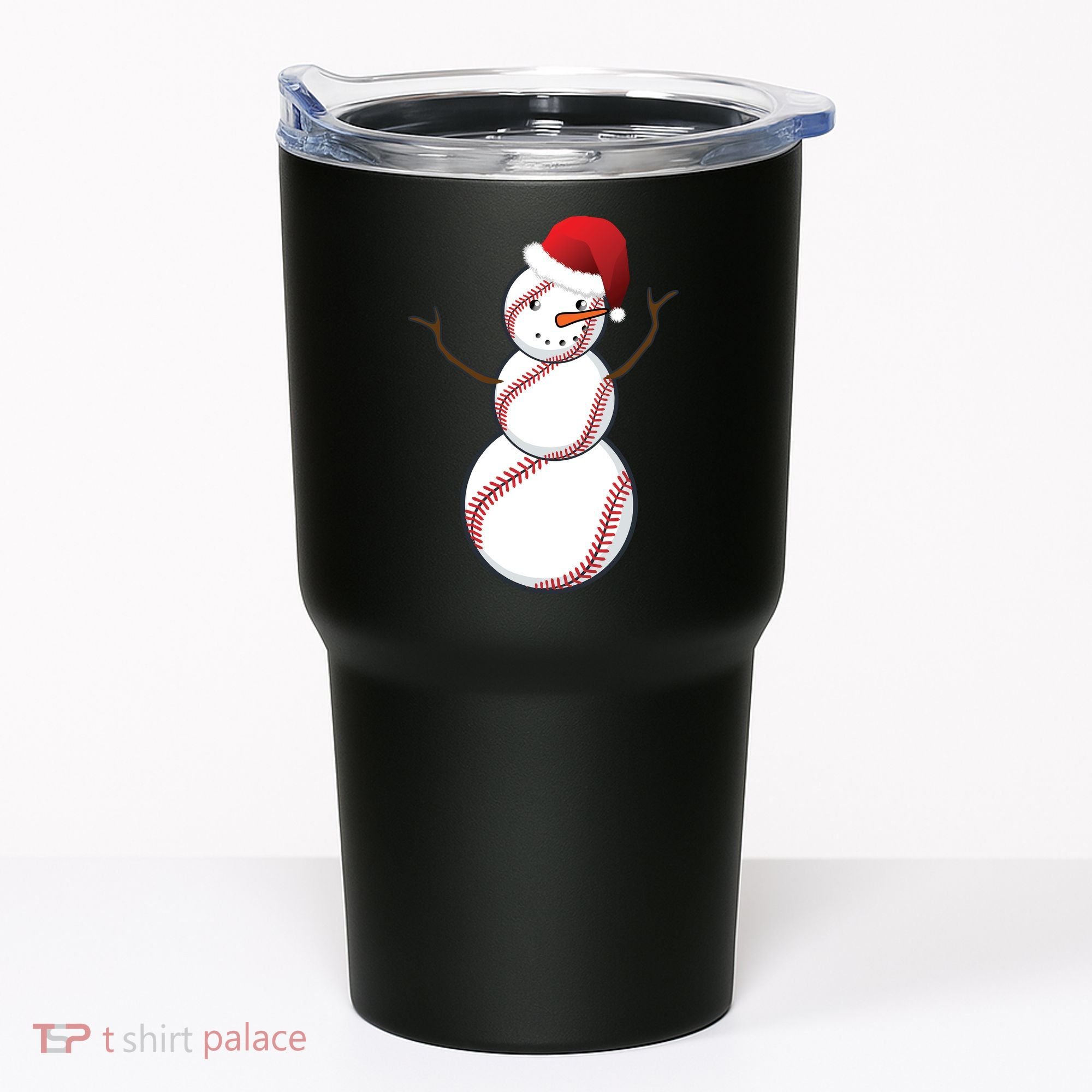 Christmas Baseball Snowman Tumbler