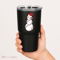 Christmas Baseball Snowman Tumbler thumb 2