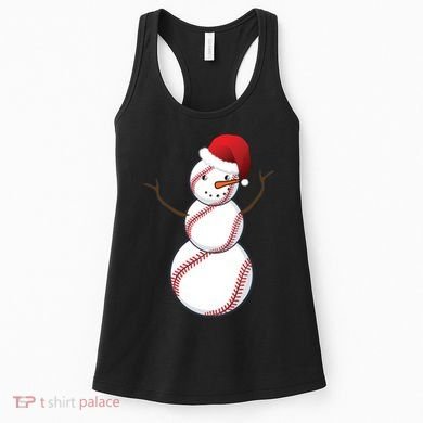 Christmas Baseball Snowman Women's Tank Top