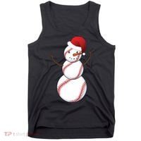 Christmas Baseball Snowman Tank Top thumb 0