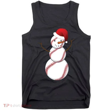 Christmas Baseball Snowman Tank Top