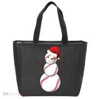 Christmas Baseball Snowman Tote Bag thumb 0