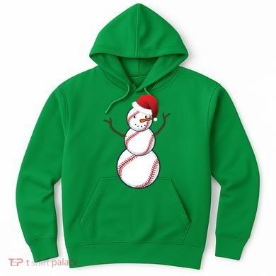 Christmas Baseball Snowman Hoodie
