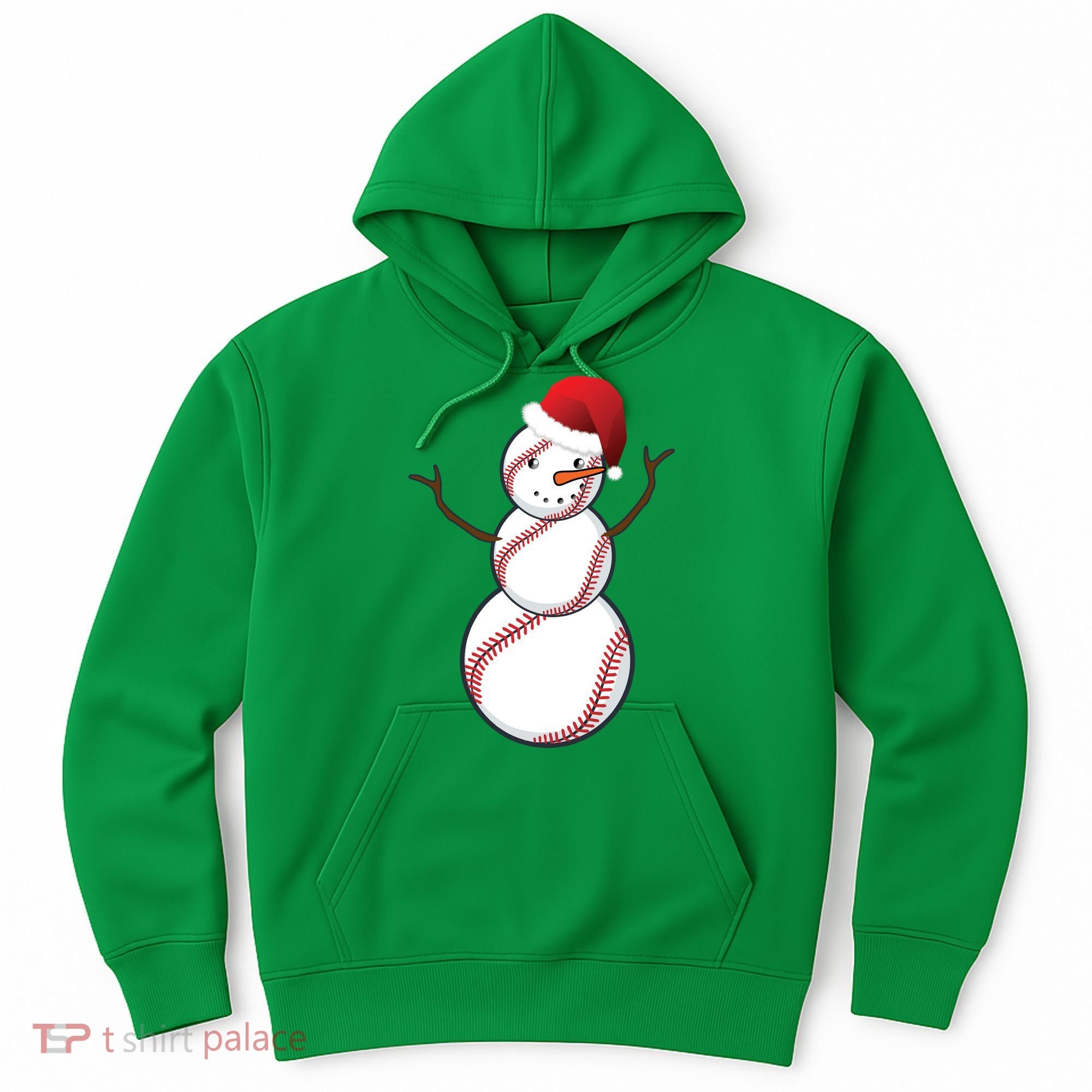 Christmas Baseball Snowman Hoodie