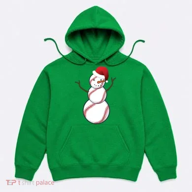 Christmas Baseball Snowman Hoodie