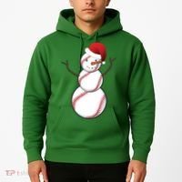Christmas Baseball Snowman Hoodie thumb 2