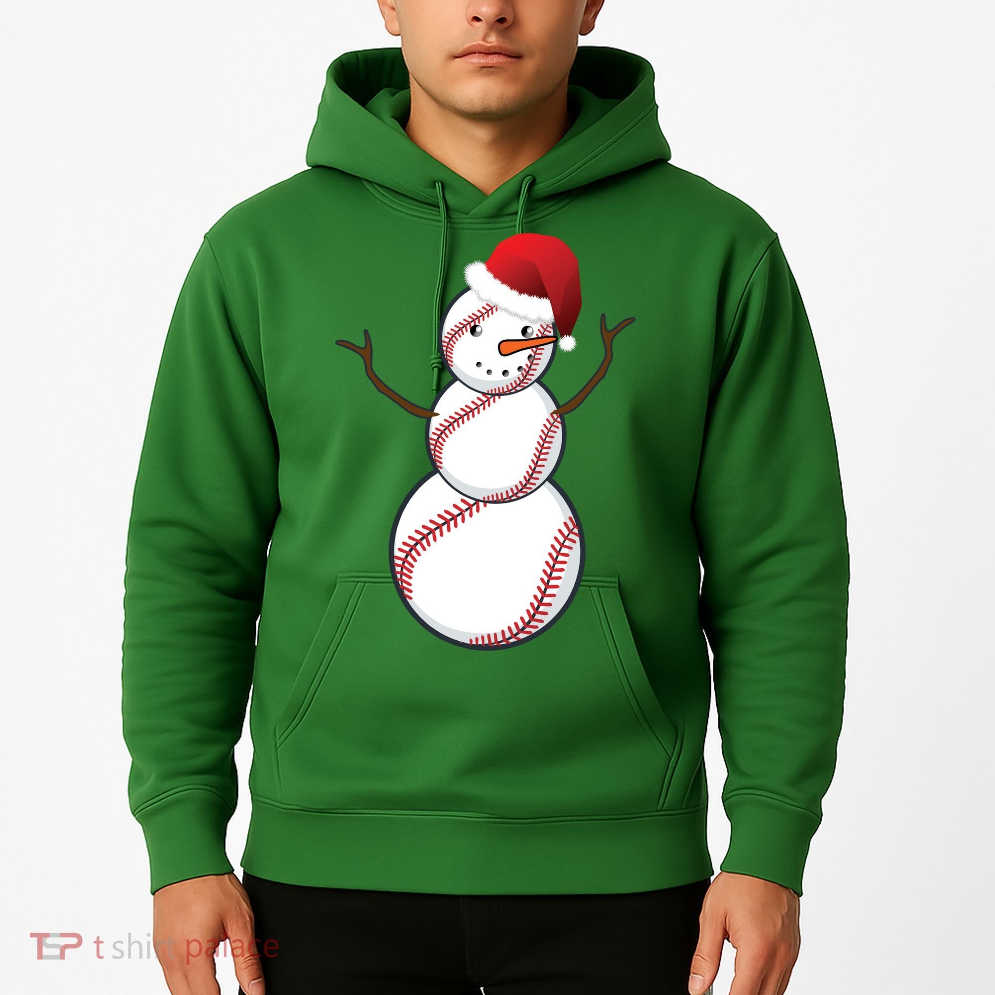 Christmas Baseball Snowman Hoodie
