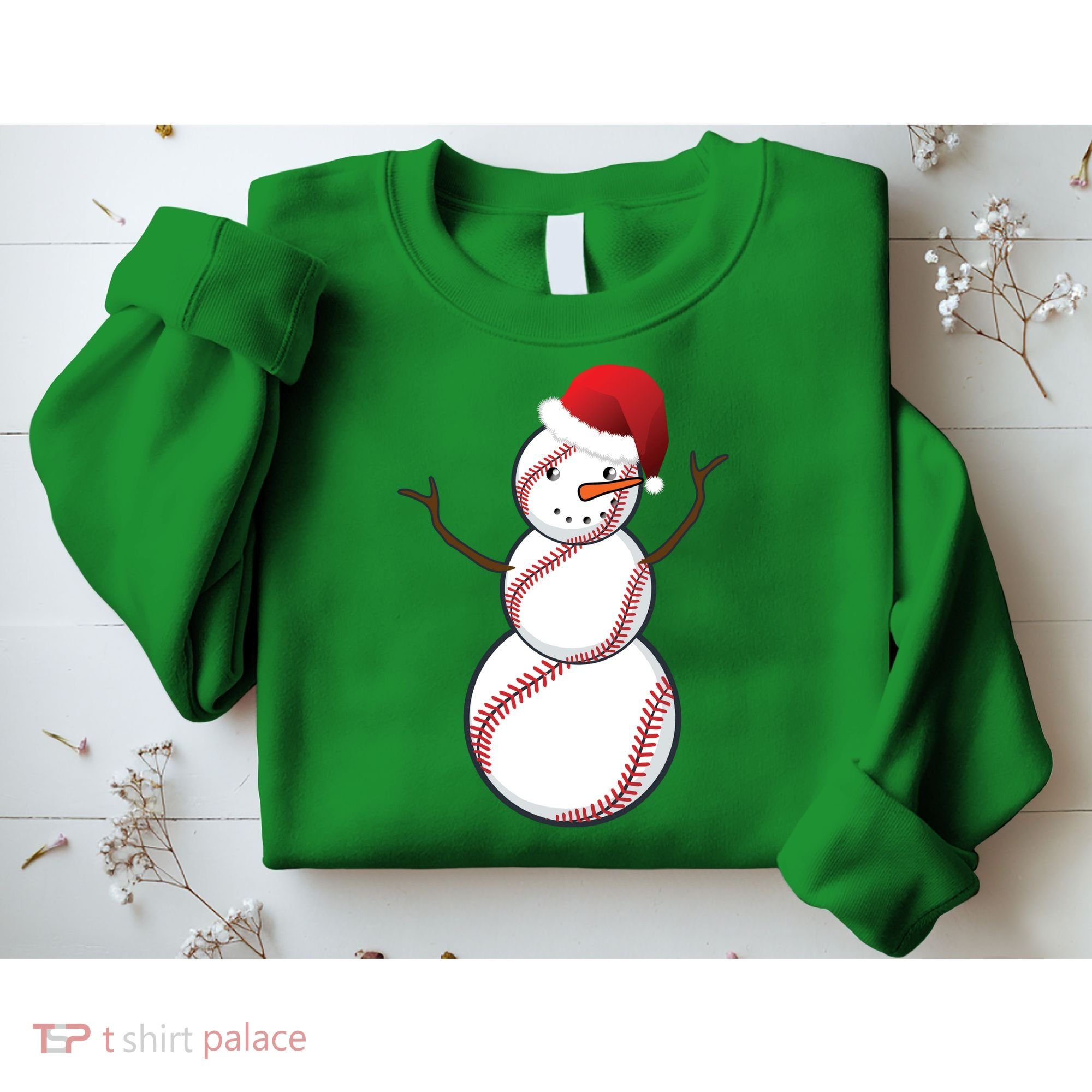 Christmas Baseball Snowman Sweatshirt