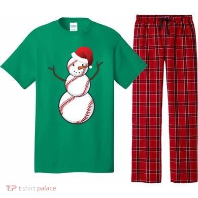 Christmas Baseball Snowman Pajama Set