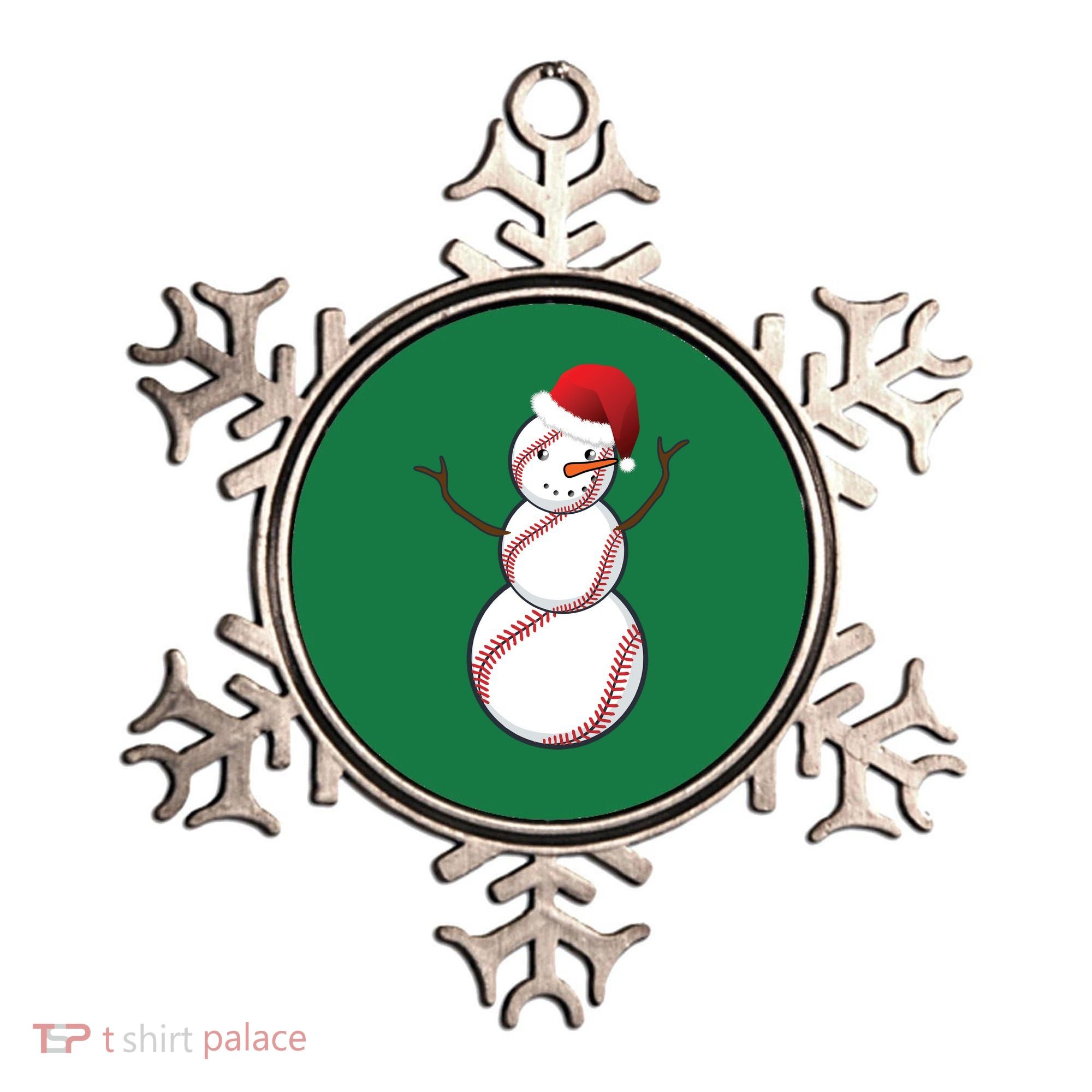 Christmas Baseball Snowman Ornament