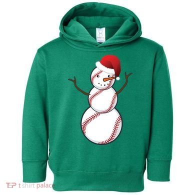 Christmas Baseball Snowman Toddler Hoodie