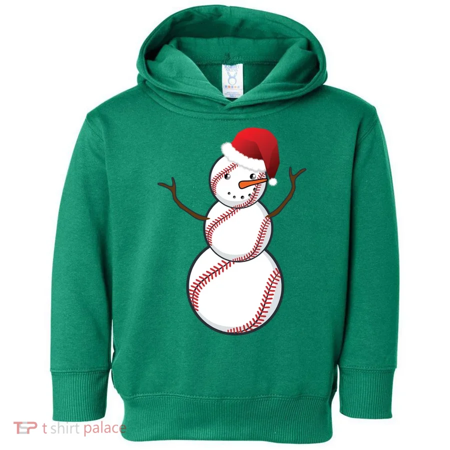 Christmas Baseball Snowman Toddler Hoodie