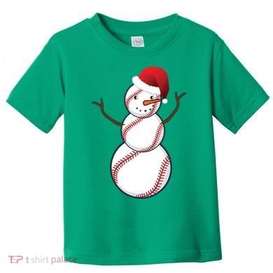 Christmas Baseball Snowman Toddler T-Shirt