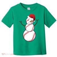 Christmas Baseball Snowman Toddler T-Shirt thumb 0