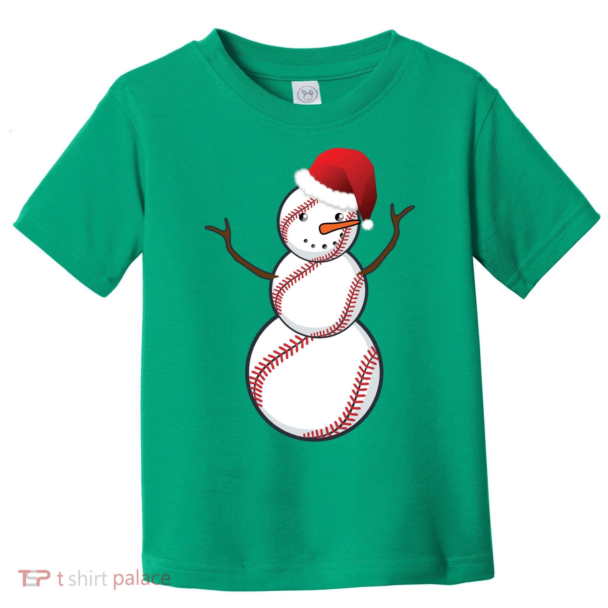 Christmas Baseball Snowman Toddler T-Shirt