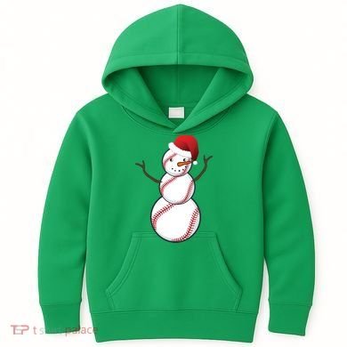 Christmas Baseball Snowman Kids Hoodie