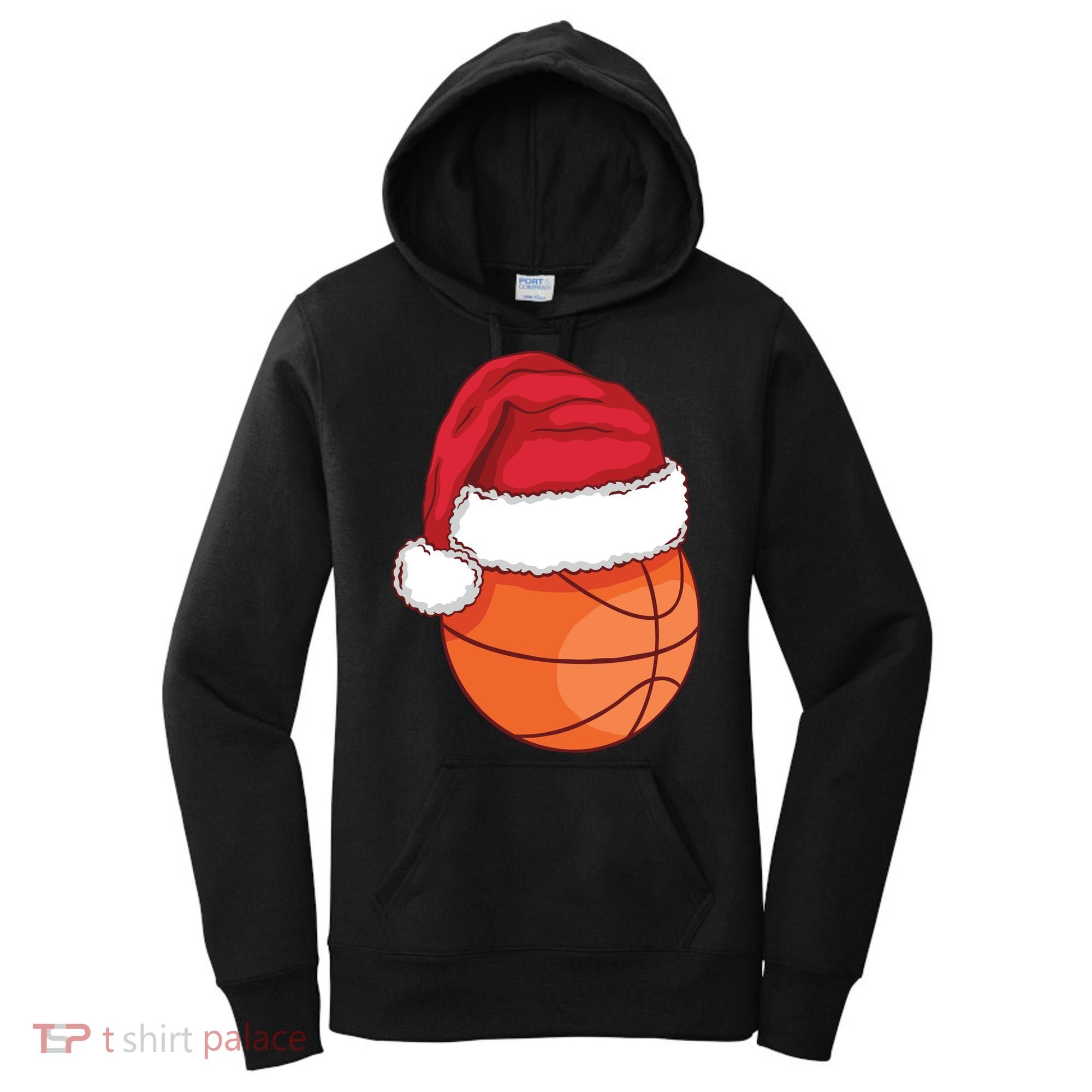Christmas Basketball Santa Women's Hoodie