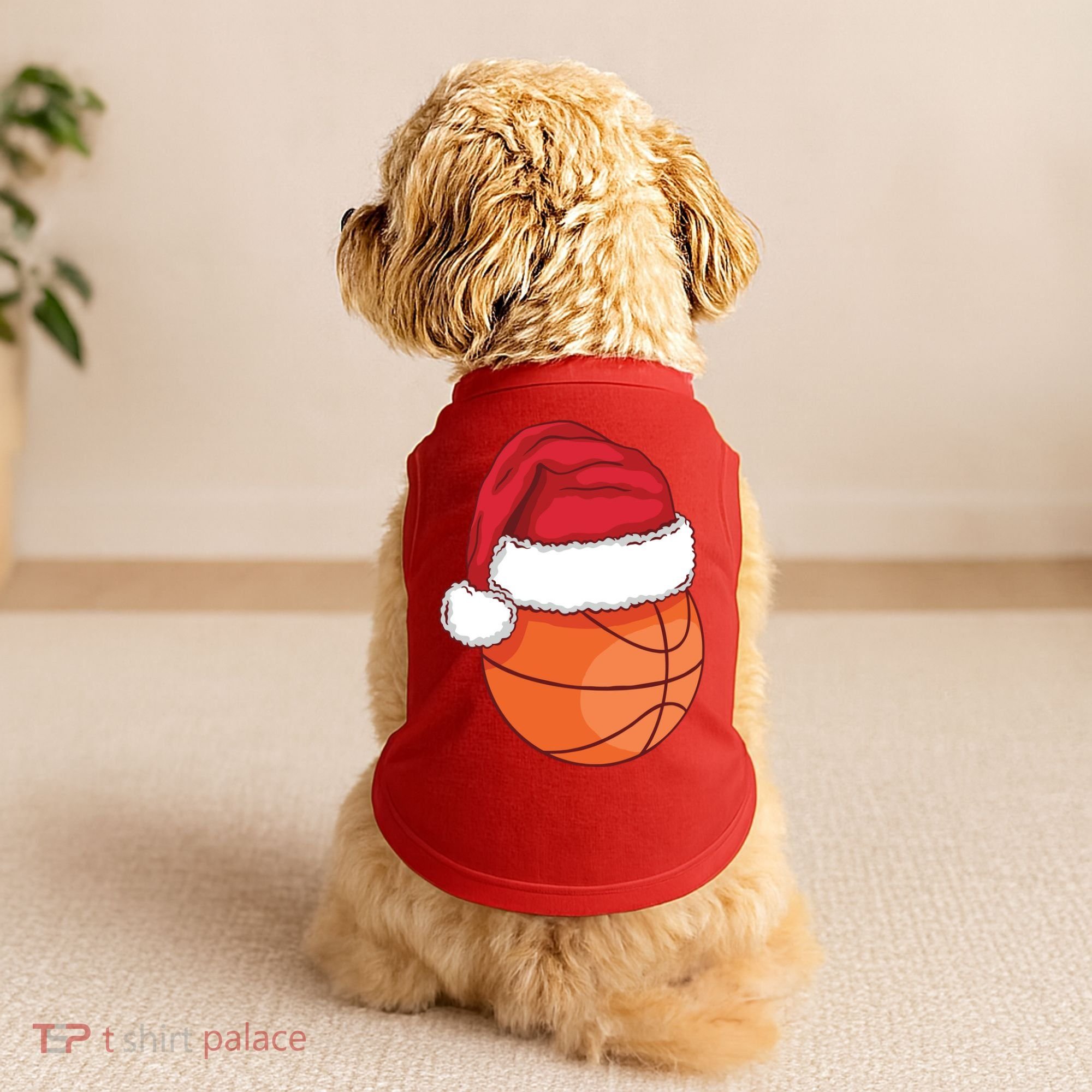 Christmas Basketball Santa Doggie Tank