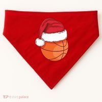 Christmas Basketball Santa USA-Made Doggie Bandana thumb 0