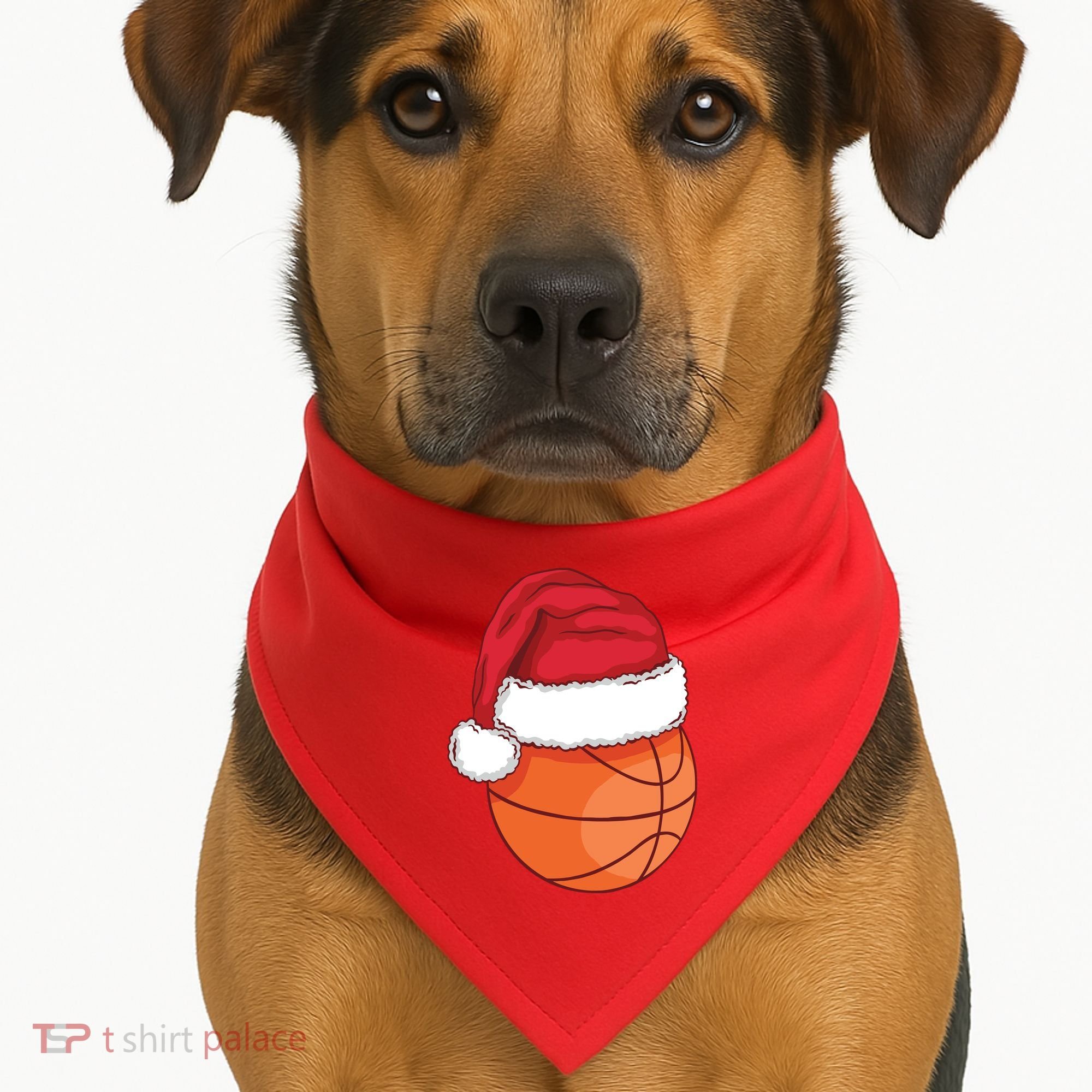 Christmas Basketball Santa USA-Made Doggie Bandana