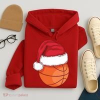 Christmas Basketball Santa Hoodie thumb 4