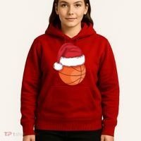 Christmas Basketball Santa Hoodie thumb 5