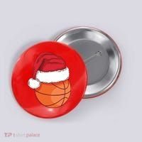 Christmas Basketball Santa Button thumb 0