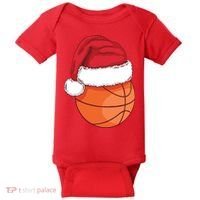 Christmas Basketball Santa Baby Bodysuit thumb 0
