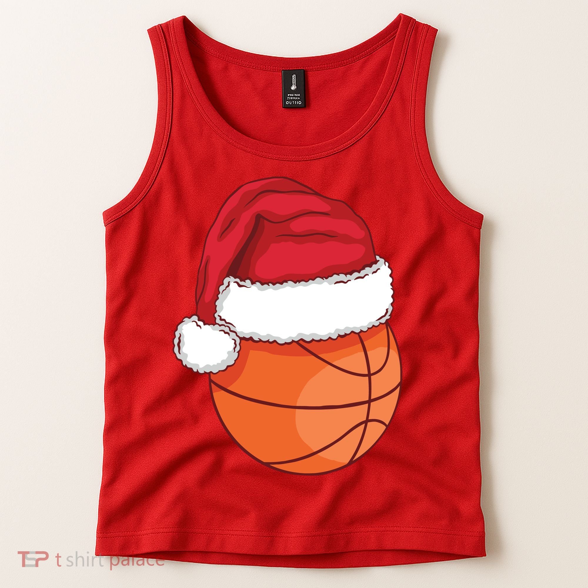 Christmas Basketball Santa Tank Top