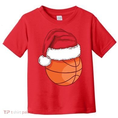 Christmas Basketball Santa Toddler T-Shirt