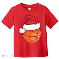 Christmas Basketball Santa Toddler T-Shirt thumb 0