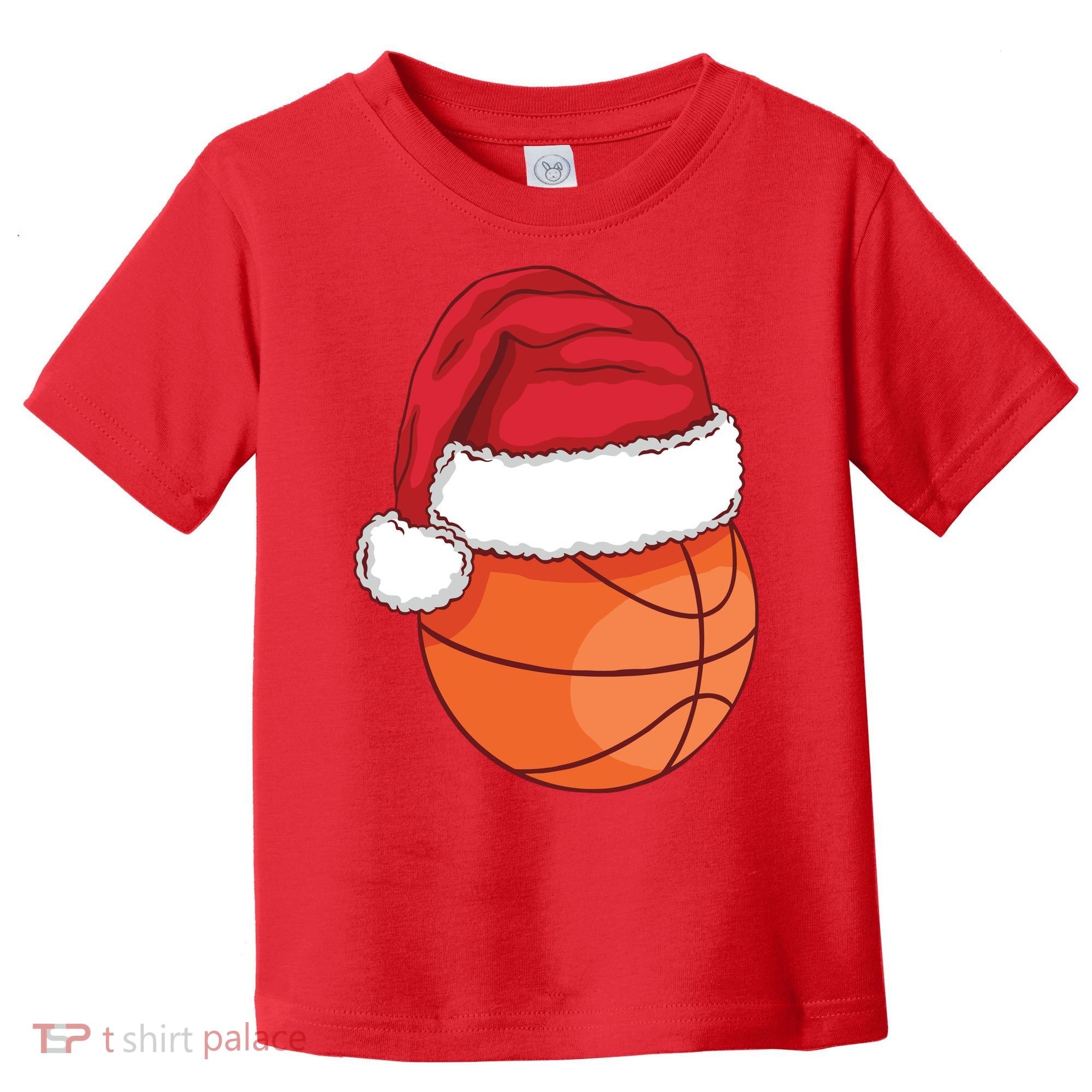 Christmas Basketball Santa Toddler T-Shirt