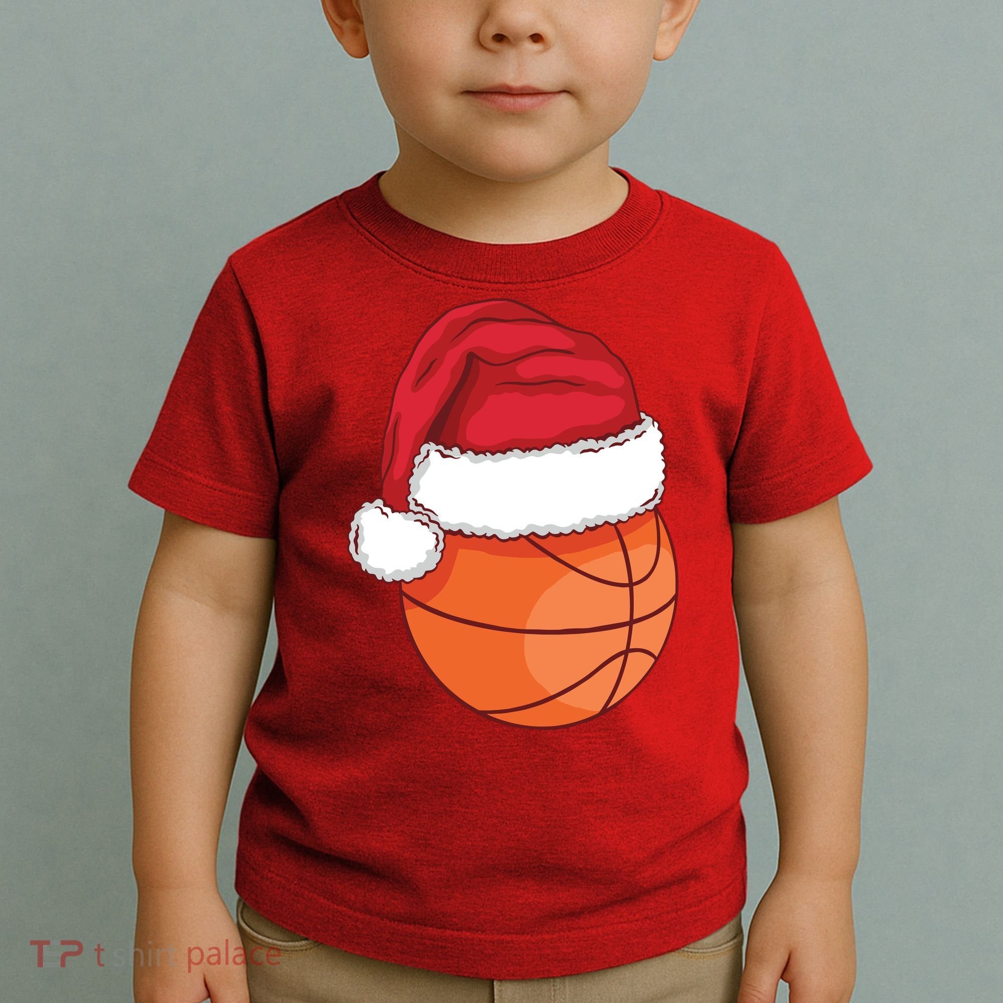 Christmas Basketball Santa Toddler T-Shirt