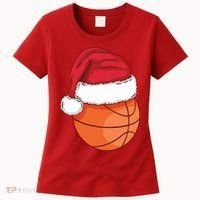 Christmas Basketball Santa Women's T-Shirt thumb 0
