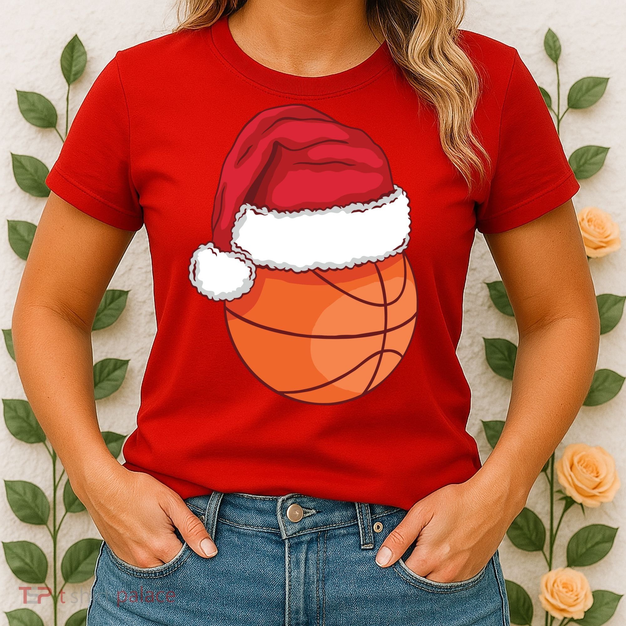 Christmas Basketball Santa Women's T-Shirt
